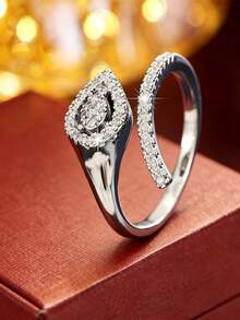 1pc Fashionable Niche Design Elegant Adjustable Open Ring, Versatile For Commuting And Daily Wear - JZ23818 - View 9