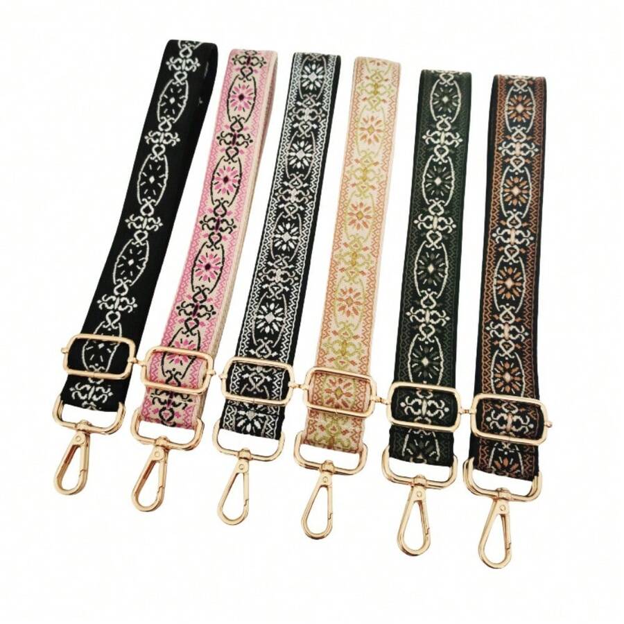 Colorful Jacquard Wide Strap, Guitar Style Long Strap, Bag Accessories - Multicolor - View 1