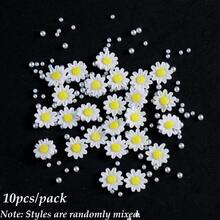 30/20/10件装 3D卡通美甲饰品，可爱小蜜蜂、向日葵、雏菊，混合珍珠和水钻 - 春夏美甲设计，Y2K风格美甲装饰，沙龙配件和DIY用品 - 彩色 - 查看 21