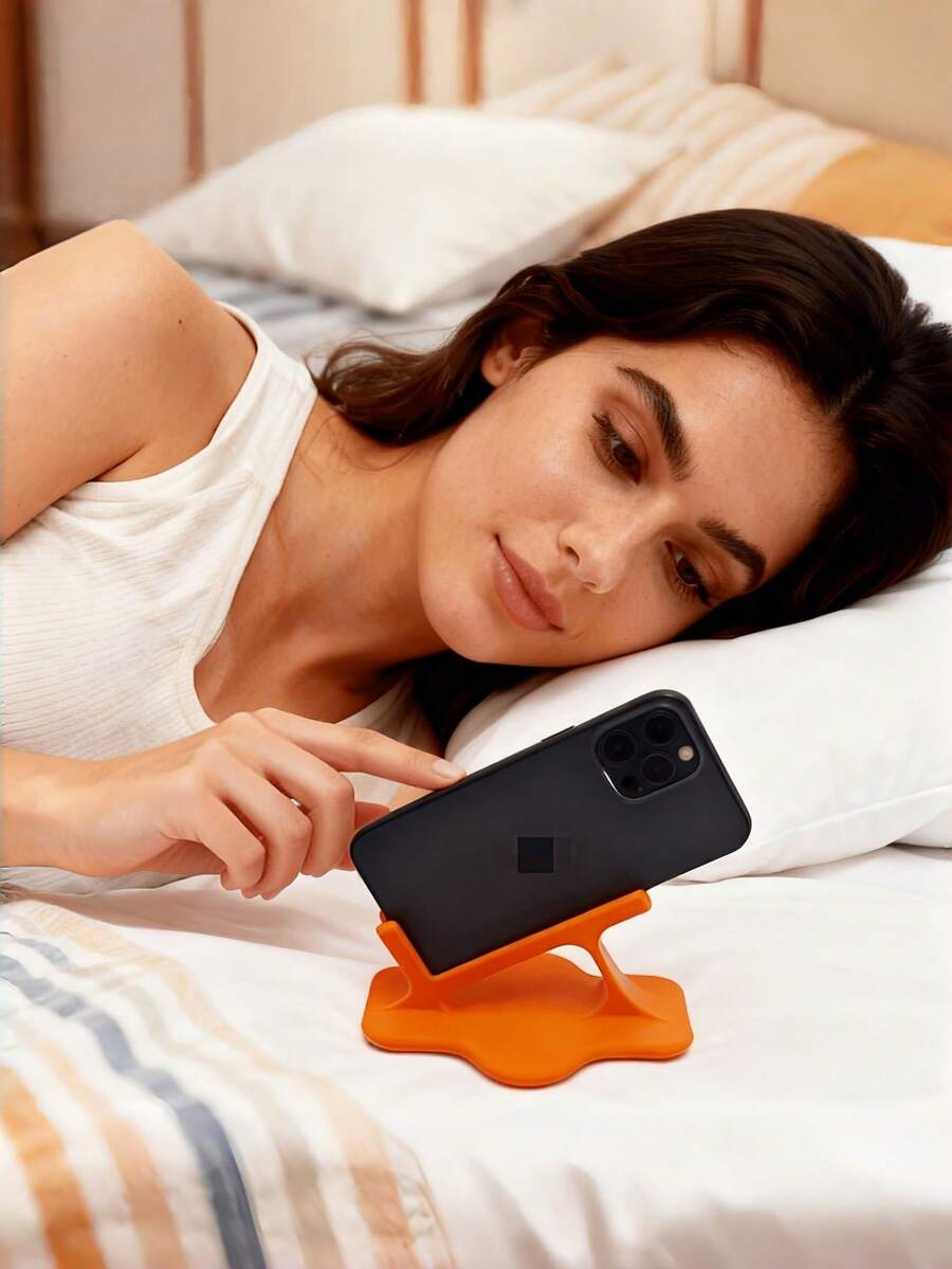 1 Set Bedside Lazy Phone Stand Set With Free Cable Organizer Gift | Hands-Free Anti-Slip Side-Lying Phone Holder For Bed Couch, Portable Tabletop Cradle Dock Support For Smart Phone & Kindle,Office Supplies