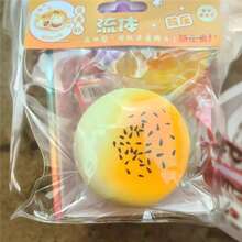 1个软绵绵的金黄色奶黄包挤压玩具，减压慢回弹逼真糕点挤压玩具 - 彩色 - 查看 9