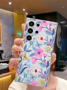 1件裝美觀彩色花朵蝴蝶好運軟手機殼保護套，適用於 iPhone 17/17 Air/17 Pro/17 Pro Max、Honor、Galaxy A04e/12/A13/A14/A34/A50/A52/A53/A54/S21/S22/S23/S24/S25/S25 Ultra、6A/7A/8A/12T/13T - 無色 - 查看 4