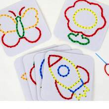 8pcs Sewing Tool Kit For Beginners, Starter Set Includes Plastic Needles, Thread, DIY Sewing Board, Children's Sewing Tool Kit, Children's Felt Cloth Set, Helpful For Developing Children's Fine Motor Skills - Multicolor - View 3