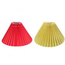 Mini Pleated Lamp Shade, Suitable For E26/E27 Bulbs, Small Ruffled Lamp Shade For Table Lamps, Bedside Lamps, Night Lights (Red/Yellow/Blue) - Umbrella - View 12