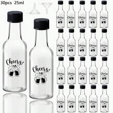 5个/30个装 25毫升/50毫升迷你酒瓶,饮料分装瓶,塑料材质,带瓶盖和标签。适用于蛋白粉摇摇杯、运动水瓶、果汁、饮料、糖浆等。是婚礼、清爽派对、露营、运动、旅行、春假、劳动节的理想之选。 - 透明-(H18) - 查看 14