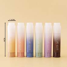TOCHAIN 1pc/2pcs/6pcs Student Stationery DIY Handmade High Viscosity Glue Stick, Portable Solid Glue, Muted Color Series, Suitable For Scrapbooking, Office Use, Back To School Supplies - Random Color - View 4