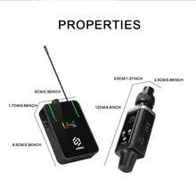 Moniteurs intra-auriculaires mono sans fil professionnels UHF LMBGM, chargement USB, utilisation facile, écran couleur, fréquence d'échantillonnage 24 bits/96 kHz, 16 fréquences sélectionnables, fonction de gain audio, adaptés aux concerts, studios d'enregistrement, spectacles, activités de plein air - AR9-1BK - Voir 2