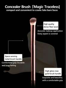 1 cọ che khuyết điểm hình oval #19, lông cọ bằng polyester mềm mại, ít gây dị ứng, che phủ hoàn hảo, phù hợp với mọi loại da. - Hoa hồng vàng - Xem 2