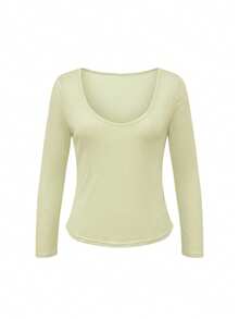 Women's V-Neck Long Sleeve T-Shirt, Versatile Sun Protection, Suitable For Spring And Summer Yellow - Yellow - View 5