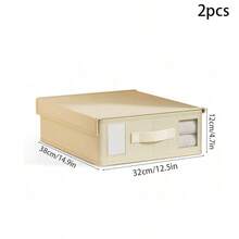 4件/1件可折叠床上用品收纳盒，牛津布衣柜收纳盒及整理盒，带透明窗口的床上用品整理盒，适合存放床单、被子和衣物 - 彩色 - 查看 13