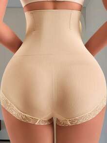 Thin Tummy Control Pants, Pink Liquid Invisible Shaping Bodysuit, High Waist Seamless Slimming Shorts For Women - Apricot - View 3