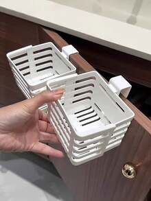 1pc Expandable Hanging Storage Basket, Multifunctional Storage Box Without Drilling, Suitable For Cabinet Drawers, Desktops, Kitchen, Bathroom And Office - Multicolor - View 1