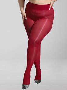 High Waist Non-Binding Plus Size Shiny Pantyhose, Breathable Anti-Slip, Slimming & Smoothing To Avoid Embarrassment - Multicolor - View 4
