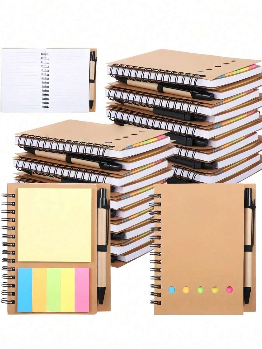 Bộ 1 Sổ tay lò xo kèm bút tạo động lực - Quà tặng tri ân nhân viên/giáo viên, Sổ nhật ký kèm bút và giấy ghi chú, Quà tặng cảm ơn bán sỉ, Thích hợp làm quà Giáng sinh cho nhân viên, đồng nghiệp, học sinh, giáo viên, phụ huynh. - Nhiều màu - Xem 1
