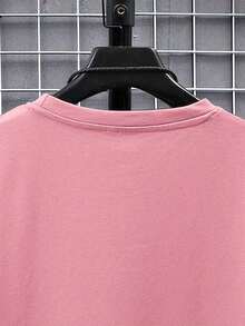 Men's Expression Print Drop Shoulder T-Shirt - Rosa - View 5