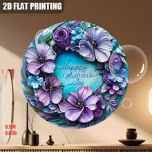 YM YM2D Flat - Flat 2D, 2D Flat Print, Round Wooden Decorative Hanging Sign, 75GSM, Perfect For Home Garden Porch Window Wall Farmhouse Decoration, An Excellent Housewarming Gift, Father's Day, Independence Day, Christmas, American Style - 8.03*8.04英寸 - 查看 5