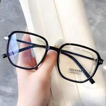 1pc Women's Square Fashion Glasses, Classic Modern Minimalist Style, Beach Accessory, Women's Glasses, Business Casual Outfit For Summer Beach Vacation, Outdoor Travel Leisure, Extra Large Frame, Suitable For Outings, Back To School Season - Clear - View 2