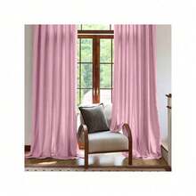 Plain Velvet Curtain With 8 Buttons (1 Piece), Soft And High Quality Fabric, Enhances The Style Of Your Home, Perfect To Complement Any Modern Decor Style. - Rose - View 6