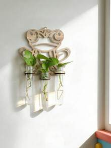 1 Stück süßes Frosch-Muster, natürliche Farbe, auffallender Wandhalter für Hydrokultur-Pflanzen, moderner nordischer minimalistischer Stil, Tiermotiv-Design mit dreifacher Röhre, kreative Vermehrungsstation, platzsparend, vertikale Garten-Präsentation, einfache Aufhängung, dekorative Vasenhalterung für Wohnzimmer, Schlafzimmer, Küche, Büro, Balkon, Innenraum, Grünpflanze, Wanddekoration für Zuhause - Frosch - Übersicht 7