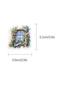 50入 花園小屋透明貼紙 PET材質 每張尺寸約3-7公分 創意美感設計貼紙 適用手機殼、平板、筆電、行李箱、汽車、筆記本、手帳日記等 - 1pack/50PCS - 查看 2