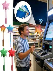 3D Printed Payment Magic Wand, Tap To Pay, Starry Magic Wand, Contactless Payment Card Holder, Suitable For Card Payment Scenarios - Multicolor - View 2