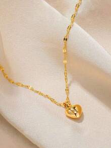 Stainless Steel Gold-Tone Beloved Charm Pendant Necklace For Women, New Fashion Choker Necklace Jewelry Gift - 金子 - 查看 7
