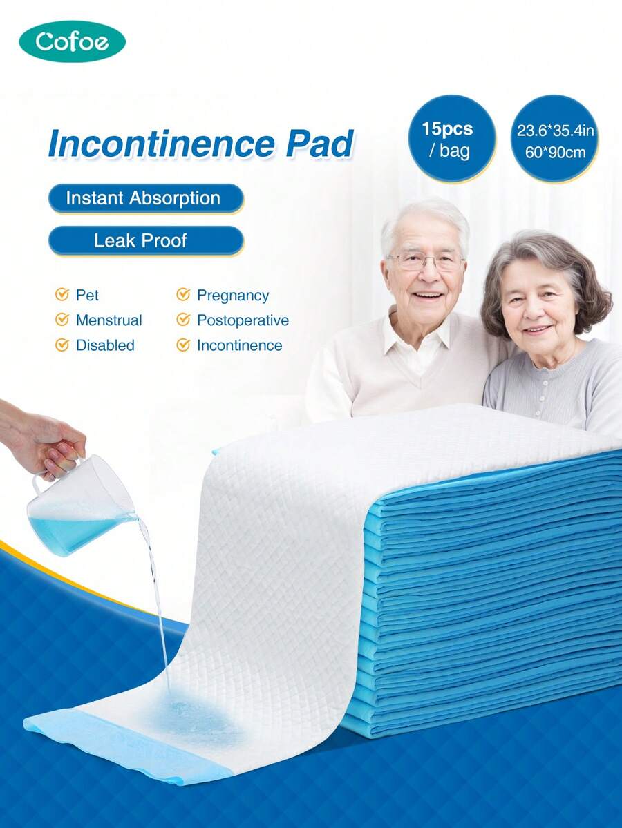 Băng vệ sinh dùng một lần Cofoe dành cho bà mẹ và trẻ sơ sinh, băng vệ sinh chăm sóc vùng kín cho phụ nữ sau sinh, kích thước lớn 60*90cm, 15 miếng/gói, mềm mại và thoáng khí, thấm hút tốt, thích hợp cho giai đoạn sau sinh và ban đêm, phù hợp cho phụ nữ sau sinh, trong kỳ kinh nguyệt, sử dụng tại nhà và khi đi du lịch. - 600*900mm - Xem 1