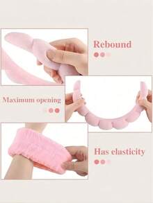 3pcs/Set Sponge Headband, Wristband, Yoga, Running, Skincare, Absorbent Hairband, Face Mask, Cleaning, Unisex Fitness, Beauty Accessories, Suitable For Bathroom, Cleaning, Travel Essentials, Gifts - Toiletries Set - View 6