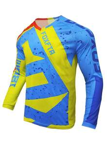 FOXFTA 2026 山地單車運動球衣 競賽騎行衫 MTB BMX ATV 速降 DH 越野摩托車長袖 T-shirt 男士健身上衣 - 黃色 - 查看 15
