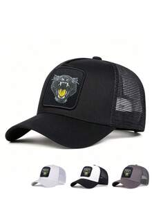 1pc Men's Baseball Mesh Cap With Wolf Head Animal Pattern, Outdoor Sun Protection Casual Mesh Hat, Suitable For Business, Travel, Beach, Unisex - Multicolor - View 12