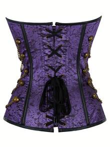 Local Shipping European And American Gothic Purple Court Corset - 紫藍色 - 查看 2