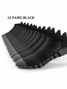 1/5/12/24 双男女运动袜，透气、吸湿排汗、防滑、舒适、多功能短袜 - 彩色 - 查看 12