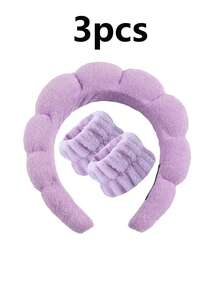 3pcs/Set Sponge Headband, Wristband, Yoga, Running, Skincare, Absorbent Hairband, Face Mask, Cleaning, Unisex Fitness, Beauty Accessories, Suitable For Bathroom, Cleaning, Travel Essentials, Gifts - Toiletries Set - View 10