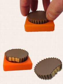 Peanut Butter Cup Fidget Clicker Toy, 3D Printed Food Stress Relief Gadget, Quiet Anti-Anxiety Hand Fidget, Mini Desk Decompression Toy For Home Office Dorm Travel, Relaxation Novelty Accessory, Perfect Birthday Gift For Adults - Multicolor - View 4