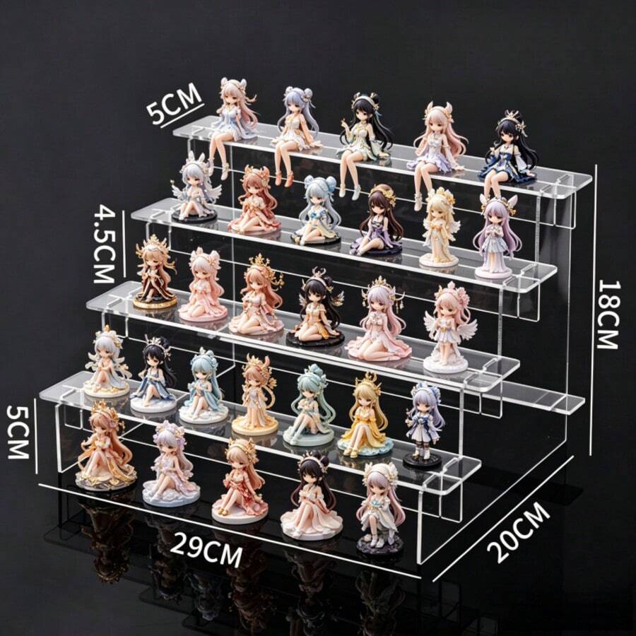 1件 1-5層透明壓克力展示架，化妝品收納架，香水壓克力架，杯子蛋糕架，適用於Amiibo和POP公仔，食物與甜點架，化妝品供應商產品展示架