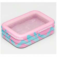 Vibrant Pink Striped Inflatable Swimming Pool, Slide, Super Large Family Adult Inflatable Pool, Outdoor Water Play Gadget, Perfect For Enjoying Summer In The Garden, Rectangular PVC Swimming Pool, Multi-Component, No Electricity Required - A - View 12