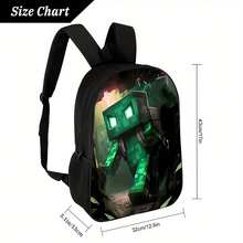 1-Piece Lightweight Black Neutral Printed Backpack, Printed Double-Shoulder Bag - Adjustable Shoulder Straps, Unisex School Bag, Casual Travel And Commuting Bag, Zipper Closure, Sports Gear Bag| Minimalist Design| Lightweight Backpack, Travel Backpack - 黑色 - 查看 4