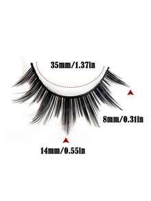 10 Pairs Cartoon Style Daily False Eyelashes, Fluffy Soft 3D Effect Spiky Faux Mink Lashes For Natural Makeup - Black - View 5