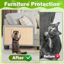 Indoor Cat Sofa Corner Protector, Anti-Scratch Furniture Protection Pad, Trimmable Climbing Cat Scratching Mat Play Mat, Suitable For Cat Tree/Door/Carpet, Easy To Use (Cat Supplies/Cat Toys/Cat/Cat Bed/Cat Scratcher/Cat Tree) - 30*100cm - View 5