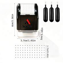 1pc Black Rolling Office Stamp With Dotted Texture, Splash Circle Pattern, Diary Planner Stamp, Dot Matrix Stamp, Self-Inking Rolling Stamp, Back To School Gift, Practice Tool - Black Roller Study/Office Dotted Line Stamps - Sealyoyo - View 2