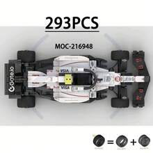Bloques de Construcción de Coche de Carreras F1, Vehículo Campeón de Carreras de 8 Rejillas (Con Pegatinas), Regalo de Cumpleaños para Niños, Regalo de Navidad - MOC-216948 - Ver 12