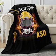 Football Helmet Blanket College Playoff Style Soft Lightweight Plush Throw Cozy Warm Sofa Bed Decoration Blanket Perfect For Couch Bed Chair Ideal Gift For Adults(BLNGT224-129) - Kiểu 01 - Xem 3