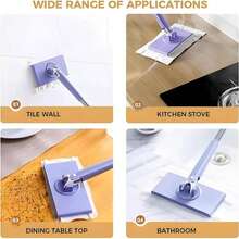 1pcs Mini Mop, 360° Swivel Head Lazy Mop For Floors & Walls, Hands-Free Cloth Change, Adjustable Handle For Wet/Dry Multi-Surface Cleaning (Purple) - A - View 9