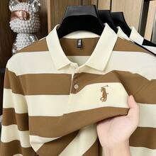Men Polo Shirts - 卡其色 - 查看 6