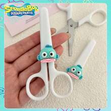 SpongeBob SquarePants 1pc SquarePants Themed Stainless Steel Scissors, Outdoor Toy, Rust-Resistant Coating, Cute Little Item, Multi-Purpose, Adorable Cartoon Scissors Featuring , Patrick, Squidward, And Other Cartoon Characters. Suitable For Everyday Household Use, Fabric Cutting, Embroidery, Sewing, Office Document Cutting, And Tape Cutting. (Random Style) - Multicolor - View 6