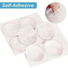 8PCS 4cm Transparent Silicone Door Stopper Pads, Self-Adhesive Wall Protector Reusable Noise Reduction Bumpers - Clear - View 6