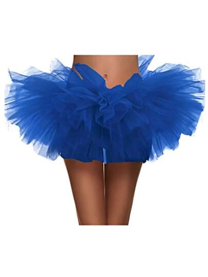 Adult 5-Layer Tulle Skirt, Suitable For Performances, Costume Parties, Cake Skirts, Cosplay, Cute 5-Layer Fluffy Party Dress