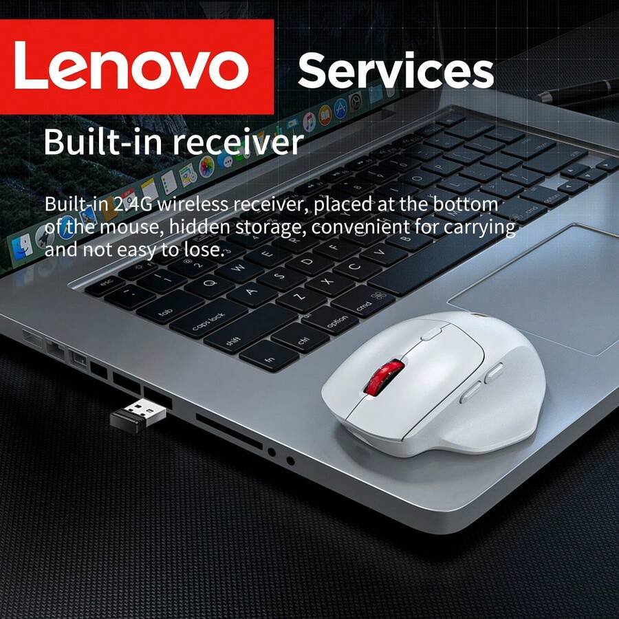 Ratón inalámbrico Lenovo N230, conexión Bluetooth de doble modo 2.4G, ratón silencioso recargable para oficina y computadora - Ver 1