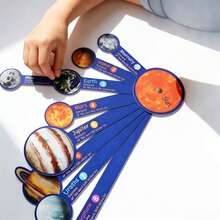 hoojojo Lernkarten Sonnensystem, MINT Astronomie-Werkzeug, Montessori kognitive Ressource, rotierende Planetenausstellung, Schul- und Haushaltsbildungsmaterial, Schul-Grundausstattung - Verschiedenfarbig - Übersicht 5