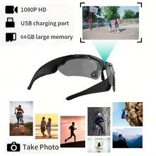 1pc Smart Glasses, 1080P Ultra HD, High-Tech Digital Video Recorder, Camera, And Eye Protection Function - Ideal For Outdoor Sports, Action, And Adventure Enthusiasts - View 7